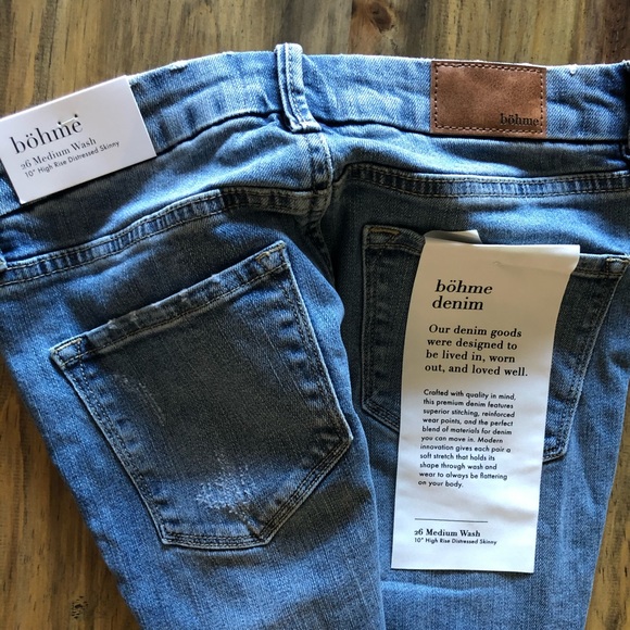 Bohme 10” high rise distressed skinny jeans. NWWT. - Picture 3 of 3